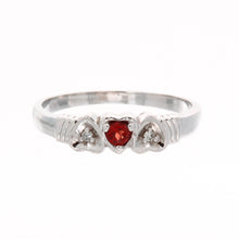 Load image into Gallery viewer, Triple Inversed Heart Diamond Birthstone Ring
