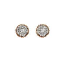 Load image into Gallery viewer, Diamond Two Tone Circle Cluster Earrings
