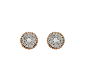 Diamond Two Tone Circle Cluster Earrings