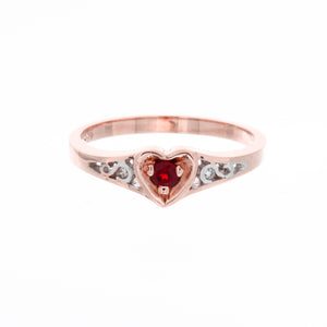 Heart Diamond Birthstone Ring